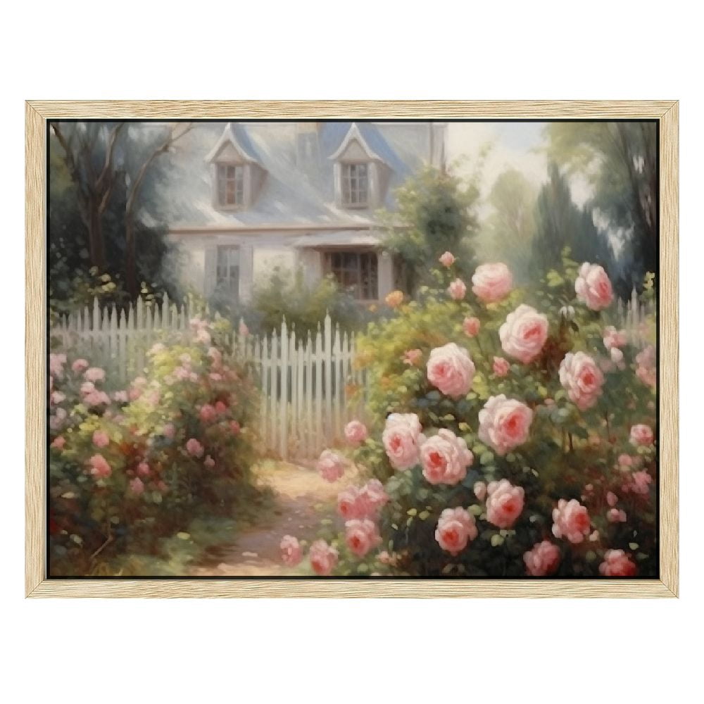 YANMS Rose Garden Wall Art, Summer Vintage Muted Print, Cottage ...