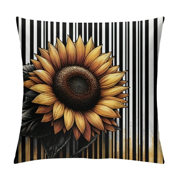 YANMS Spring Pillow Covers, Spring Pillow Covers, Floral Throw Pillow Covers, Farmhouse Sunflower Home Decor, Outdoor Spring Decorations for Home Sofa Couch White