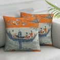 thumbnail image 1 of YANMS Traditional Pattern Orange Throw Pillow Covers - Home Decor, Bedroom Bed Outdoor Couch Sofa Pillow Covers,2 pcs() White, 1 of 6