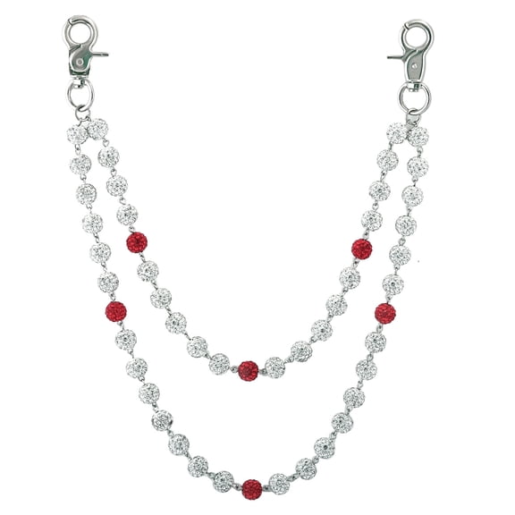 YANONELRY Baseball Beads Wallet Chain Bag Charm Chain Keychain - Sparkly Ceramic Beads Bohemian Pants Chains - for Women Gift Clothing Bag Accessories