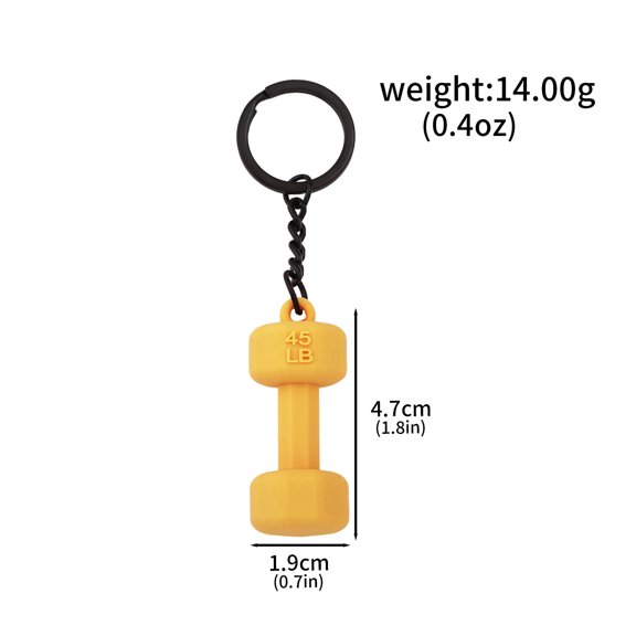 YANONELRY PVC Mini Barbell Keychain -Kettlebells Silicone Dumbbell Keyring Gym Gifts for Gym Lovers - Fitness Trainer Women Gift Backpack Jewelry