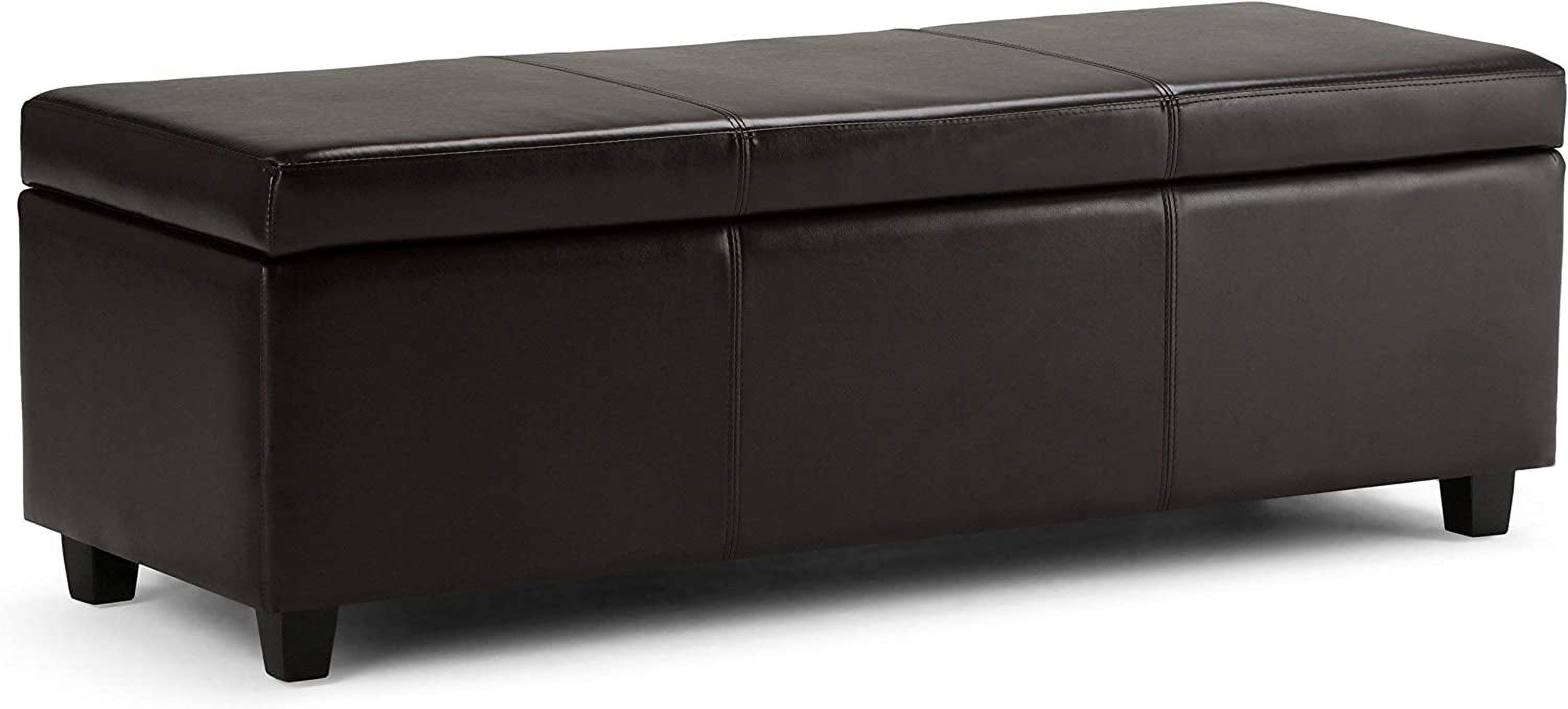 Avalon Tanner's Brown Large Rectangular Faux Leather Ottoman