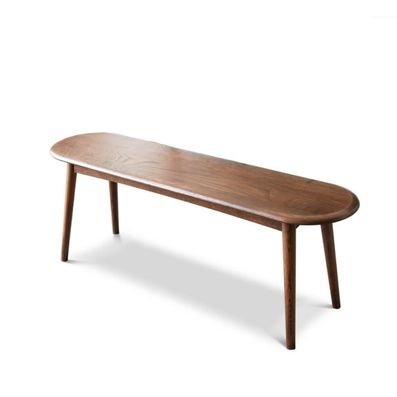 YANSHE 47" Dining Bench, Kitchen Table Bench, Half-Round Design Wide Sitting Surface Solid Oak Wooden Bench For Home Dining Room Entryway Bedroom Decor