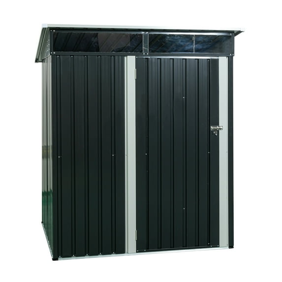 YANSHE 5 x 3ft Outdoor Metal Storage Shed With Lockable Door Aluminum Frames Easy Assembly Outdoor Storing Tools For Bike Trash Can Machine
