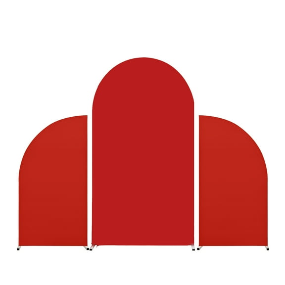 YANSHE Set Of 3 Wedding Arch Cover, Double Sided Wedding Arch Cover Fabric, High Elasticity Fitted Round Top And Half Moon Arch Backdrop For Wedding Birthday Party 5ft 7.2ft 5ft