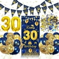 thumbnail image 1 of YANSION 30th Birthday Decoration Men, Blue Gold 30 Birthday Confetti Balloons, Large  30 Happy Birthday Banner Poster, 30 Birthday Party Decoration, 1 of 7