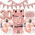 thumbnail image 1 of YANSION 30th Birthday Party Decorations, Pink Rose Gold Happy 30th Birthday Banner with 30th Balloons 30th Door Cover Backdrop for Women Birthday Anniversary Party Sign Porch Decor Supplies, 1 of 8