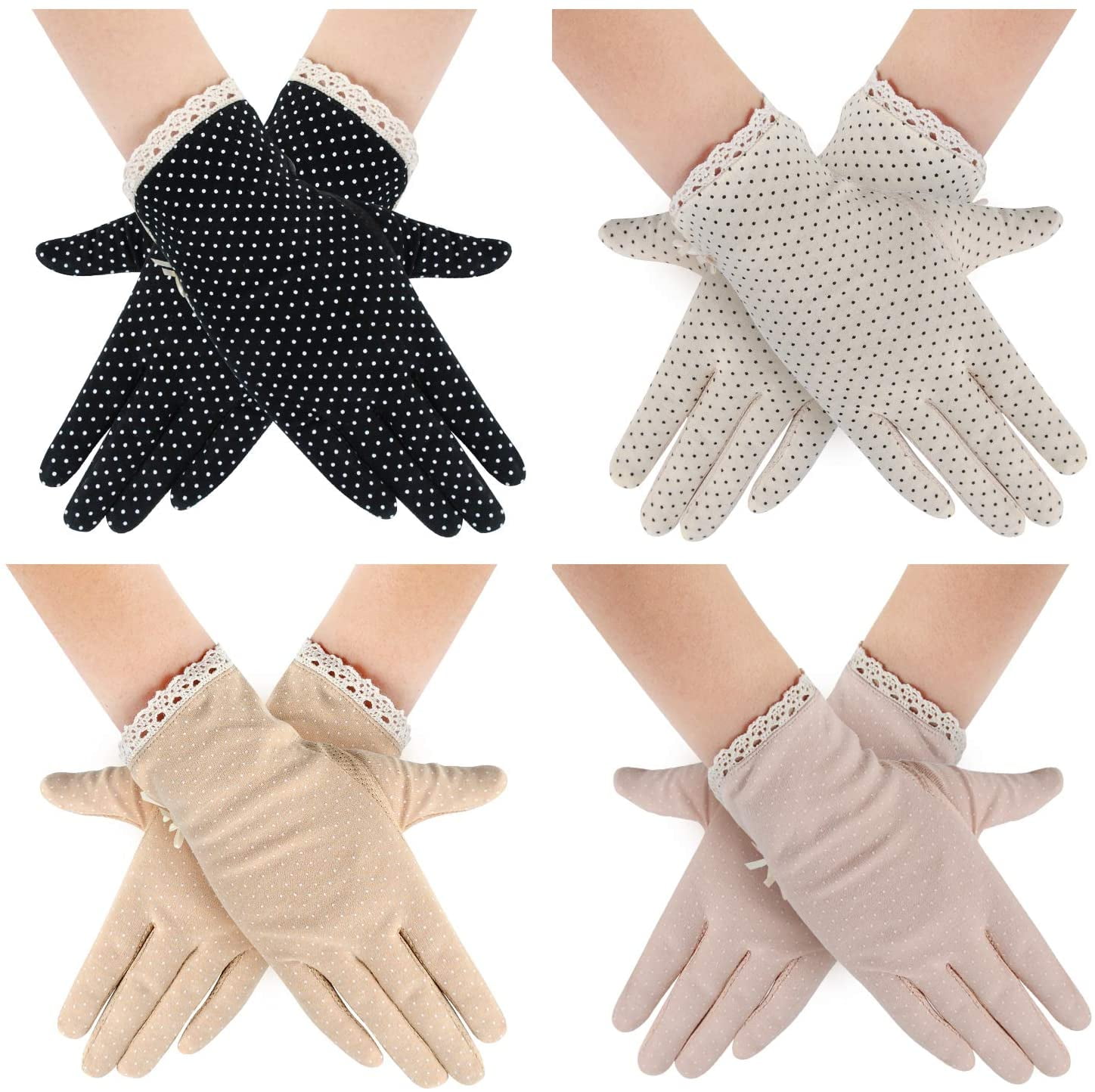  Bonuci 4 Pairs Long UV Sun Protection Gloves Women's Sun Anti  UV Block Driving Gloves Full Finger Sun Protective UPF 50+ (Black, Gray,  Beige, Purple) : Clothing, Shoes & Jewelry