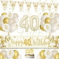 thumbnail image 1 of YANSION 40th Birthday Decorations for Men Women, Sand White Gold Theme Party Decor, Beige White Gold Latex Balloons and Happy 40th Birthday Banner, Happy 40th Birthday Party Anniversary Supplies, 1 of 7