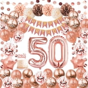 YANSION 50th Birthday Decorations for Women, Rose Gold Birthday Party Decoration Balloon for Girls Birthday Decoration Supplies