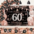 thumbnail image 1 of YANSION 60th Birthday Banner Decorations, Rose Gold and Black Happy 60 Birthday Backdrop Confetti Balloon Kit Party Supplies for Women, Sixty Years Old Bday Background Sign Decor, 1 of 8