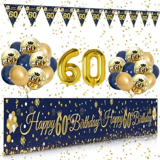 AOWEE Man Birthday Balloons, Blue Gold Party Decorations with Happy  Birthday Banner, Cake Decorations, Navy Blue Silver Latex Balloons for Men,  Husband, Birthday Party Decorations 