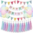 thumbnail image 1 of YANSION Birthday Decorations for Girl, Happy Birthday Banner with Pastel Balloons & Birthday Bunting Paper Tassels, Girls Birthday Party Decorations for Indoor & Outdoor Happy Birthday Decorations, 1 of 7