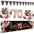 thumbnail image 1 of Yansion Grandma 70th Birthday Decorations for Grandmother, Women 70th Birthday Party Kit with Rose Gold Happy 70th Birthday Banner, Black Rose Gold Confetti Balloons, Number 70 Balloon Triangle Flag, 1 of 8