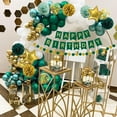 thumbnail image 1 of YANSION Green and Gold Birthday Party Decorations, Green Birthday Balloons with Happy Birthday Banner, Paper Pompoms Hanging Swirl Streamers Confetti Balloons for Emerald Green Party Decorations, 1 of 10