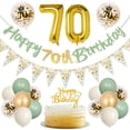 thumbnail image 1 of YANSION Sage Green 70th Birthday Party Decorations,  Happy 70th Birthday Pennant Banner, Metallic Gold Sequin Sage Green Beige Balloons Number 70 Balloon for Party Birthday Decorations, 1 of 7