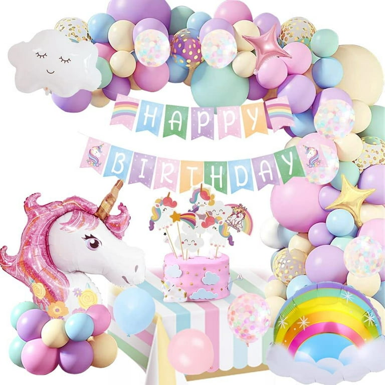 YANSION Unicorn Balloon Arch and Garland Kit, Premium Unicorn Party  Decorations and Supplies for Girl Birthday and Baby Shower