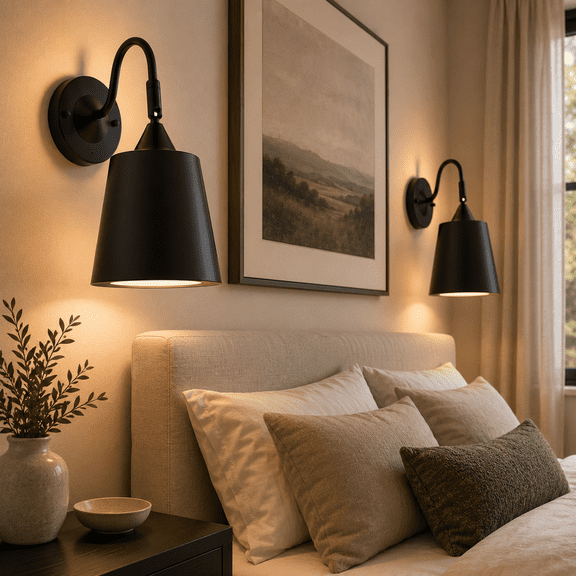 YANSUN 1-Light Wall Sconce with RGB & 5CCT Dimmable LED Bulb, Matte Black Wall Lamp, E26 Base for Bedroom, Living Room, Hallway