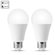 YANSUN 12W Dusk to Dawn Light Bulbs, 1000LM, 100W Equivalent, 5000K Daylight White, E26 A19 Automatic Sensor LED Bulbs, for Porch Garage Garden Patio, 2-Pack