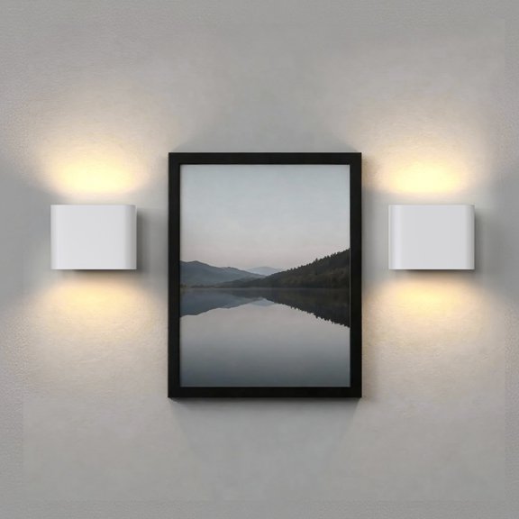 YANSUN 2 Pack Modern Wall Sconce, White Oval Arc Design with G9 Base for Hallway Entryway Bedroom, Minimalist