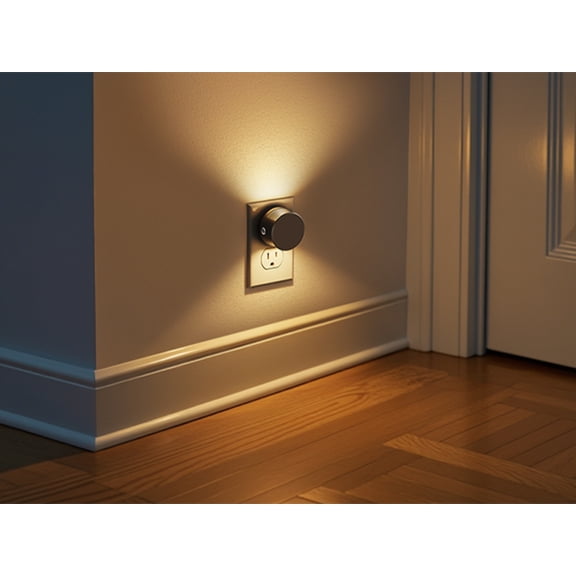 YANSUN 2-Pack Round Plug-in Night Light, 3000K Warm White Up/Down Dual Glow, 3-Level Dimmable with Memory, Dusk to Dawn Sensor, LED Wall Sconce for Bedroom, Hallway
