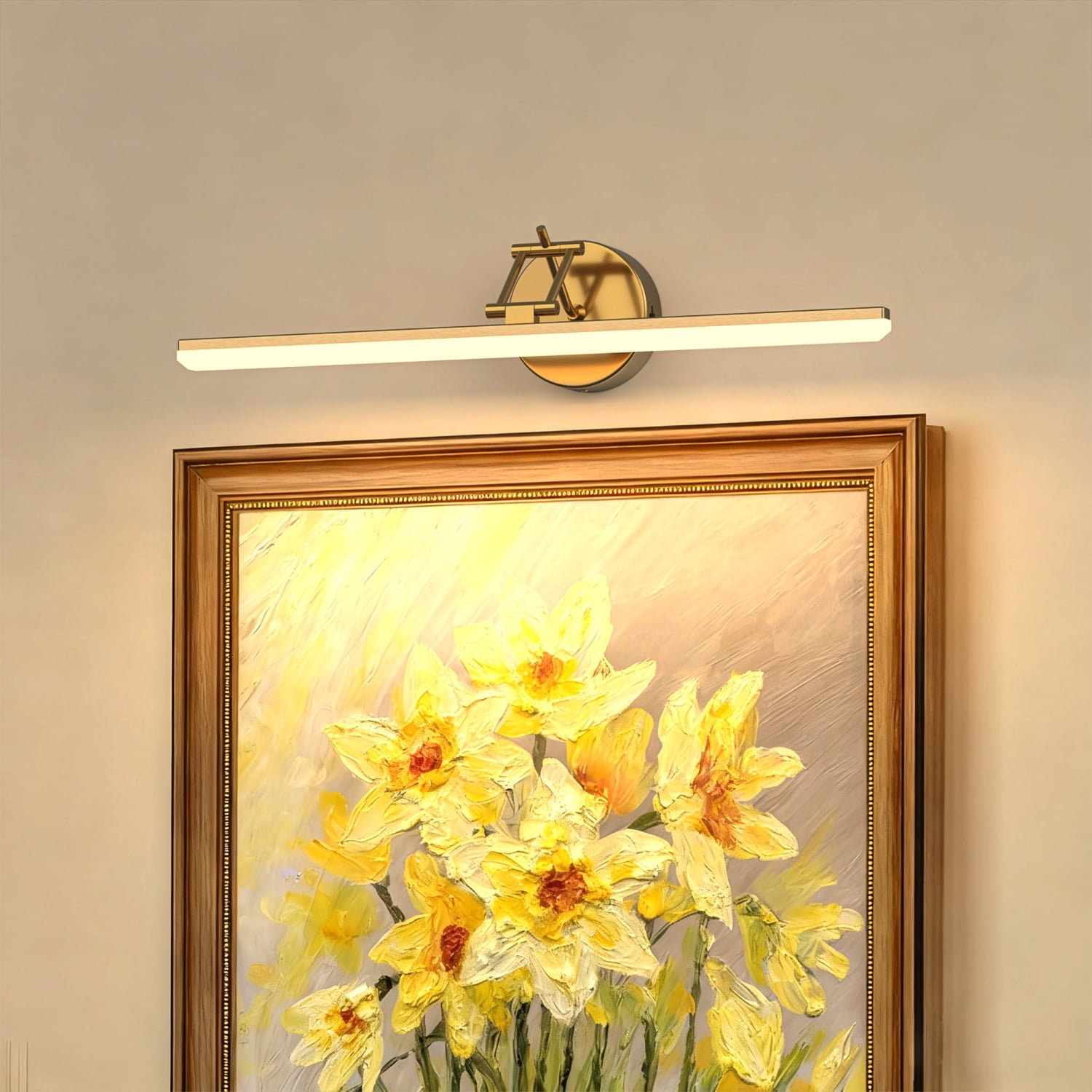 YANSUN 22.9 in Gold Modern Extendable Vanity Light Bar with 5-Color Temperatures, Dimmable, for Bathroom, Bedroom Mirror