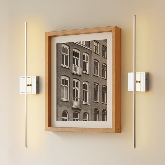 YANSUN 28in 2-Pack Rechargeable LED Wall Sconce, 6000mAh Battery Powered Wall Light with Remote Control, 3000K Warm White, Dimmable Wireless Wall Lamp for Bedroom, Cabinet, Staircase
