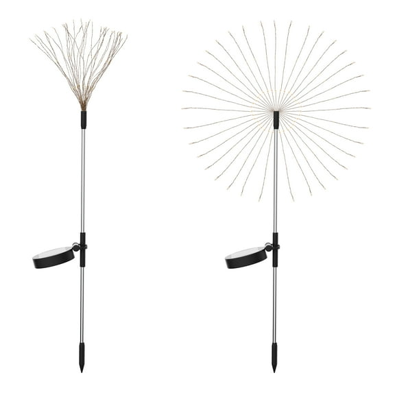 YANSUN 2PCS DIY Solar Firework Lights,Outdoor Solar Garden Decorative Lights 120 LED Powered 40 Copper Wires String DIY Landscape Light for Walkway Pathway Backyard