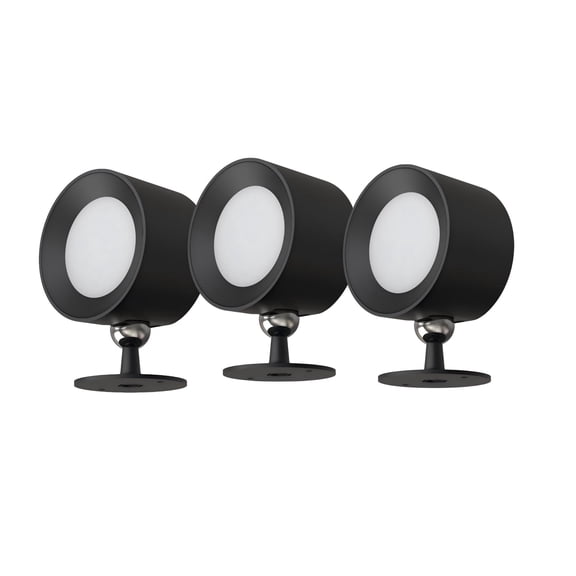 YANSUN 3 Pack Rechargeable Magnetic Cabinet Lights, 360 Rotatable LED Wall Lights with 2000mAh Battery, Cordless Dimmable Closet Lights