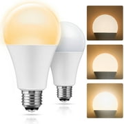 YANSUN 3 Way LED Light Bulb 50/100/150W Equivalent Warm White 3000K E26 Medium Base 600LM/1250LM/1850LM A21 for Desk Lamps, Floor Lamps