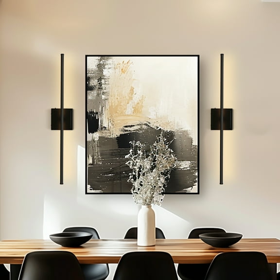 YANSUN 350° Rotate  Dimmable Wireless Integrated LED Wall Sconce with Remote, Sconce Wall Decor for Living Room(2-Pack)