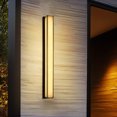 thumbnail image 1 of YANSUN 40.6 in 30-Watt Black Outdoor Rectangle Hardwired Integrated LED Lantern Wall Sconce with Resin Shade 3000K Waterproof, for Pathway, Porche, Entryway, 1 of 8