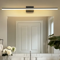 YANSUN 48-in 3 -Light Black Silver Integrated LED Modern/contemporary Vanity light