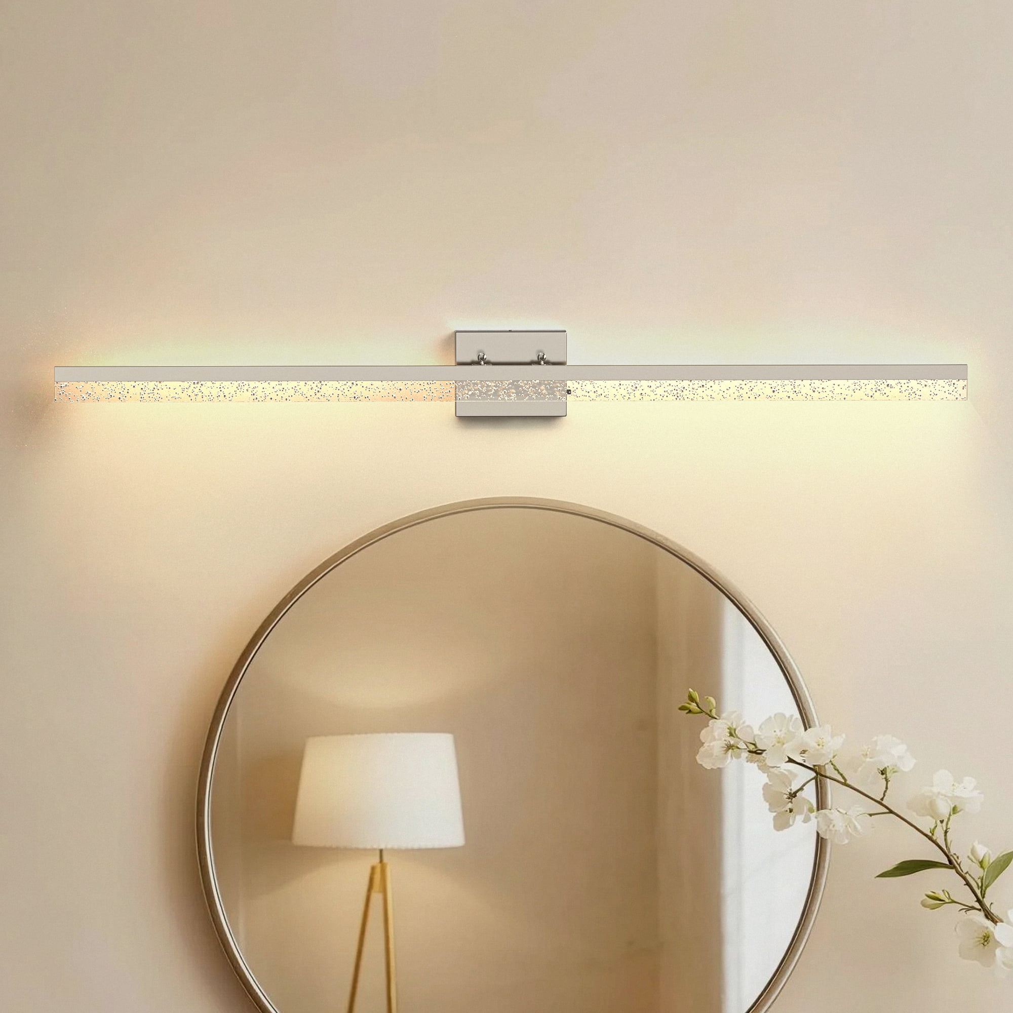 ​YANSUN 48 in LED Vanity Light with Dimmable 3 CCT, Brushed Nickel Finish, Modern Bathroom Mirror Light for Bathroom Vanity Table