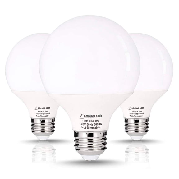 YANSUN 9W G25 LED Light Bulb, E26 Base 810LM 5000K Daylight White, 240 Beam Angle, Non-Dimmable Frosted Finish, Perfect Replacement for Table Lamp, Pendant Light(3-Pack)