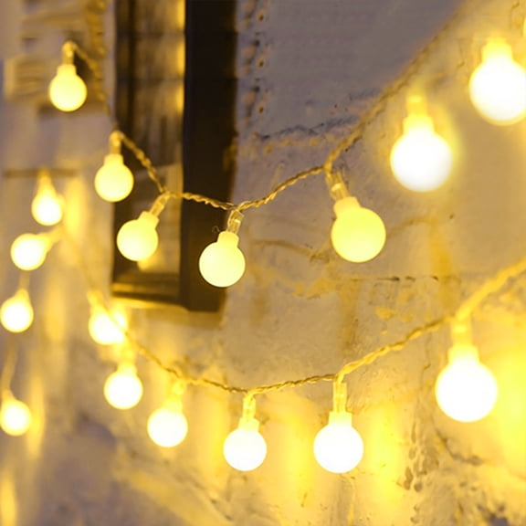 YANSUN Indoor/Outdoor 16.4 ft Battery Powered Twinkle Globe LED String Lights
