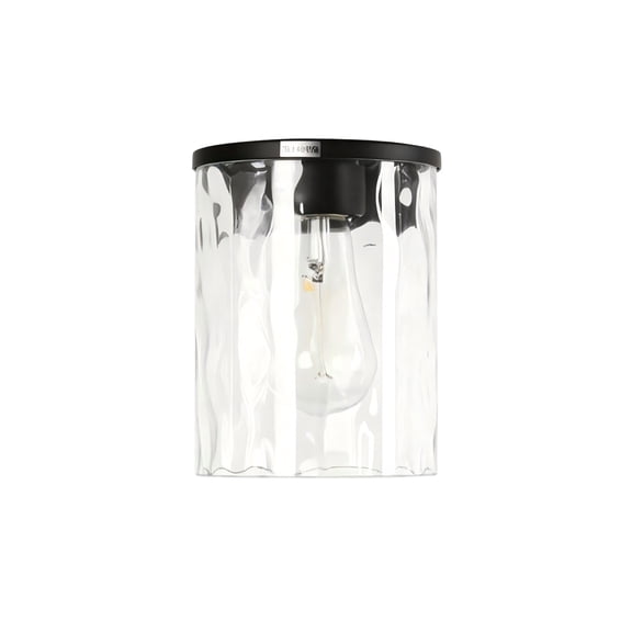 YANSUN Round Water Ripple Glass Lamp Shade 4.72 x 6.30 in. Replacement Globe Cover Decorative Lighting Accessory