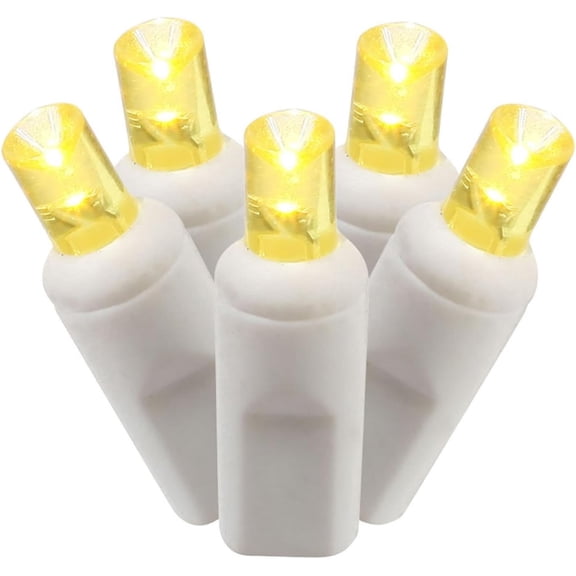 YANTON 100 YANTON Yellow Wide Angle LED YANTON Set on White Wire