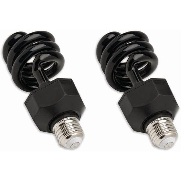 YANTON 13W CFL Blacklight Bulb Spiral Black Light CFL Bulb E26 Medium Screw Base for Halloween, Party, Decorative Lighting - Glow in The Dark Effect - 120V - 2 Pack