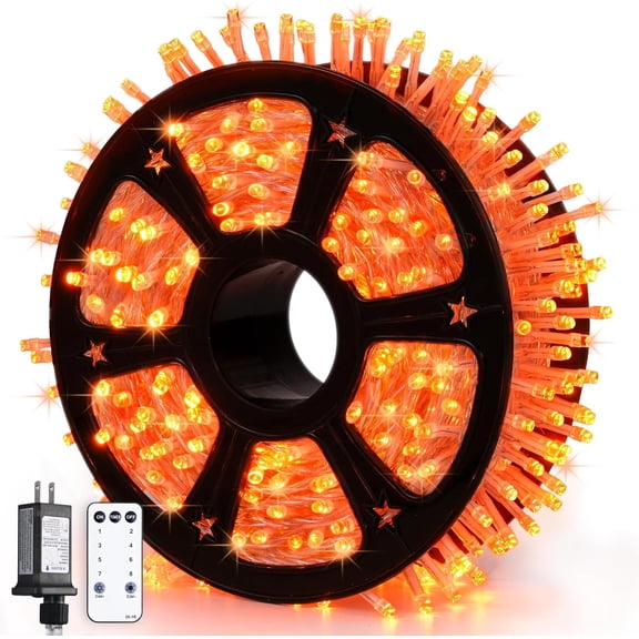YANTON 600 LED Thanksgiving YANTONs Outdoor, OranYANTON Christmas YANTONs Plug in, OranYANTON String YANTONs Clear Wire for for Indoor Room Yard Tree Fall Thanksgiving Decorations