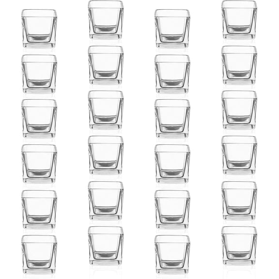 YANTON Candle Holder Square Cube Votive TeaYANTON Glass for Wedding, Birthday, Holiday & Home Decoration, Set of 24