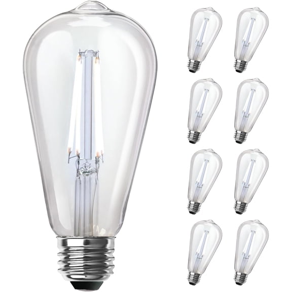 YANTON ST19 VintaYANTON Edison YANTON Light Bulb, 60W Equivalent, Dimmable, 5000K Daylight, 800 LumeYANTON, E26 Base, Retro Filament Light Bulbs, 15,000-Hour Lifetime, ST1960/CL/950CA/2/4, 8 Pack