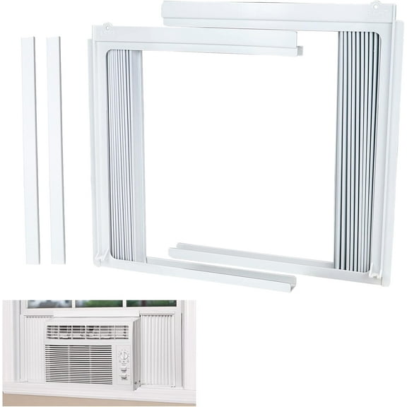 YANTON Window Air Conditioner Side Panel and Frame Set,AC Accordion Filler Kit,Fits Most 5000BTU Window Air Conditioners, AC Side Panels with Frame