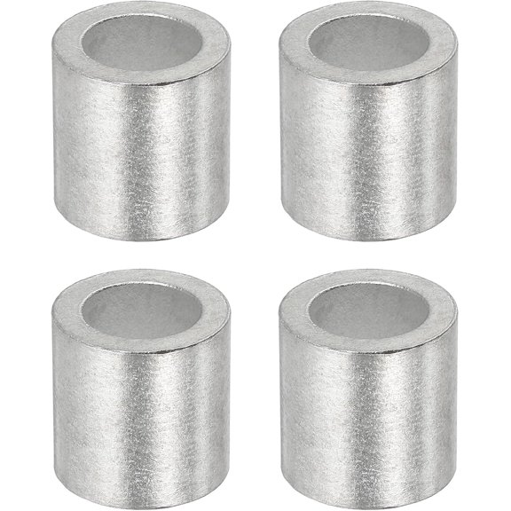 YANTONG 1/2"(12mm) Aluminum Crimping Loop Sleeve, Wire Rope Stop Sleeve Round Crimp Ferrules for Wire Rope and Cable Ferrule, Silver 4Pcs
