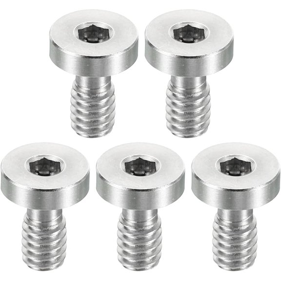 YANTONG 1/4"-20 Thread 16mm Length Camera Quick Release Screw Tripod Screw, 5 Pack Stainless Steel Hex Slot Screws for DSLR Camera Rig Accessories, Silver