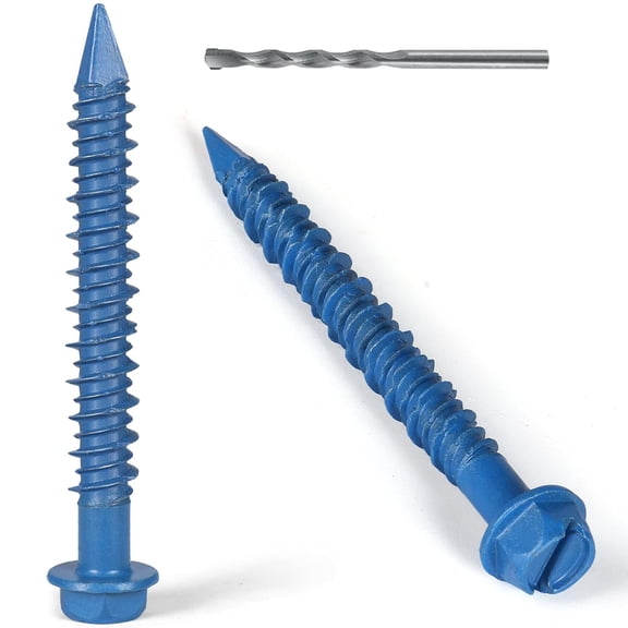 YANTONG 1/4x2-1/4 Inch 40PCS Hex Head Concrete Screws, Screws Anchor with Drill Bit,for Masonry, Block, Brick, Cement, Stucco, No Pre Drilling, Diamond Point