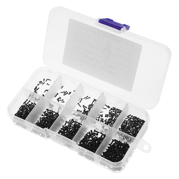 YANTONG 1000Pcs Self-Tapping Screws Set with Round Heads Miniature Electronic Small Screws M1.3 M1.4 M1.5 Sizes Black and White for Electronics Repair and Precision Assembly