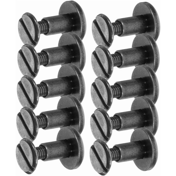 YANTONG 10pcs Flat Rivets Chicago Binding Screws Leather Cap Rivet Set DIY Leather Decoration for Mailbox Door Pins Repair