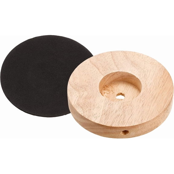 YANTONG 120mm Wooden Lamp Base, 1 Pack Circular Solid Wooden Base Wood Desk Lamp Stand Replacement for Table Lamps DIY