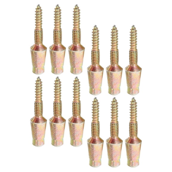 YANTONG 12pcs Carbon Steel Door Hinge Security Screws, Self-Tapping Kitchen Cabinet Screws for Hinges with Added Strength and Stability, Golden Finish for Furniture Installation and Metal